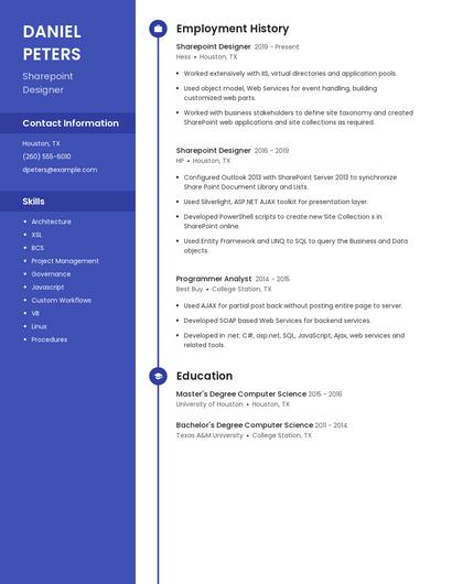Sharepoint Designer Resume