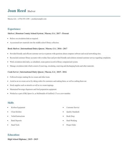 Shelver Resume