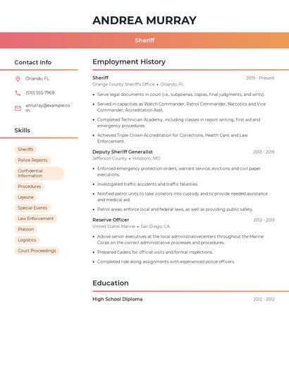 Sheriff Resume