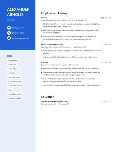 Sheriff Resume