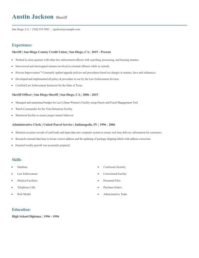 Sheriff Resume