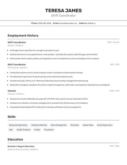 Resume example 2