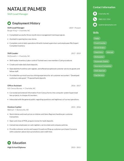 Resume example 5