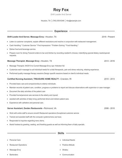Resume example 1