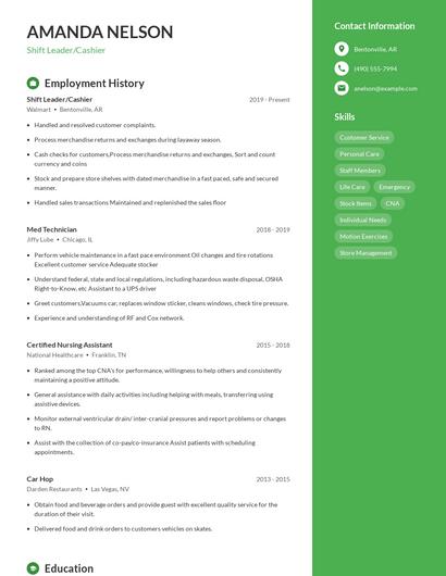 Resume example 5