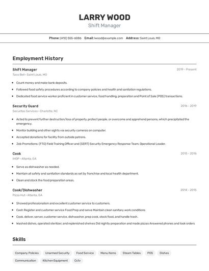 Resume example 2