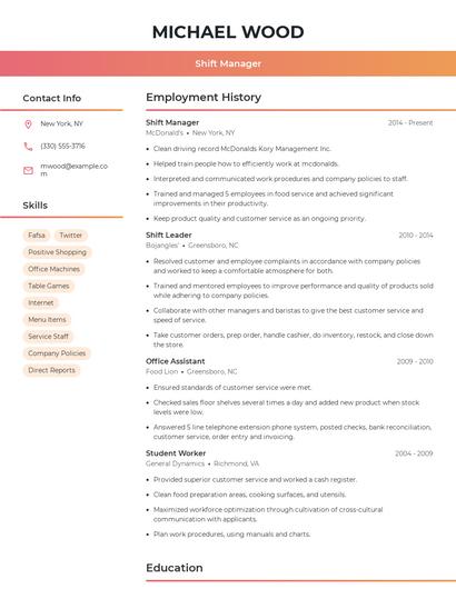 Resume example 3