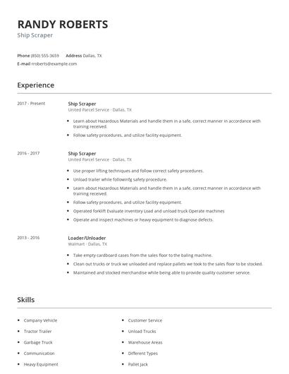 Ship Scraper Resume