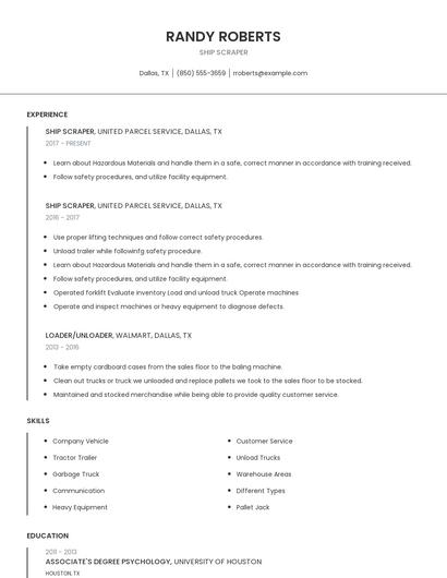 Ship Scraper Resume