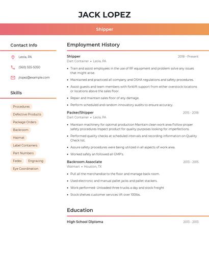 Resume example 3