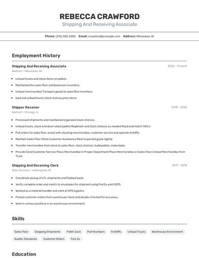 Resume example 2