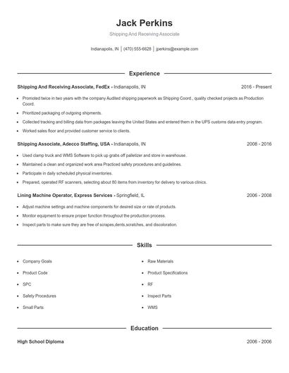 Resume example 1