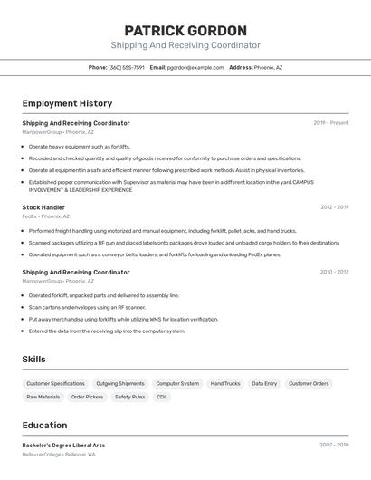 Resume example 2