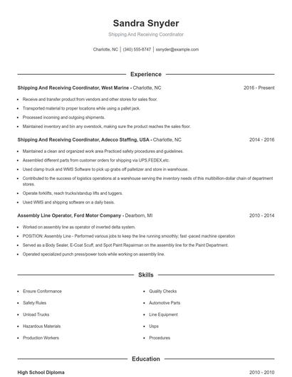 Resume example 1