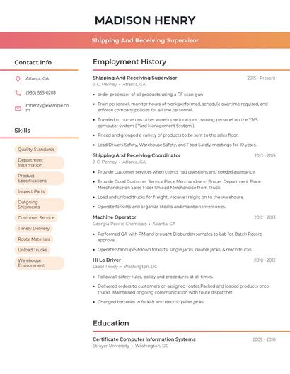 Resume example 3