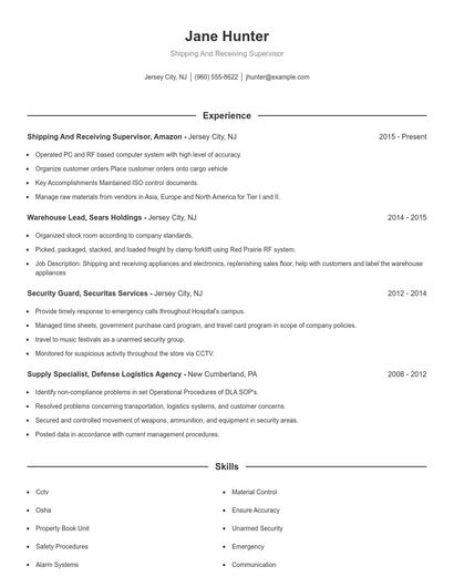 Resume example 1