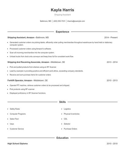 Resume example 1