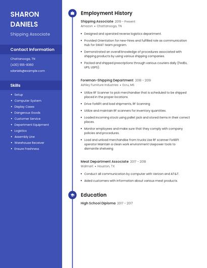 Shipping Associate Resume