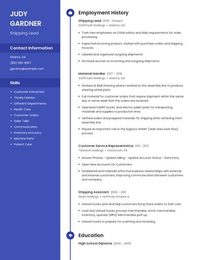 Resume example 4