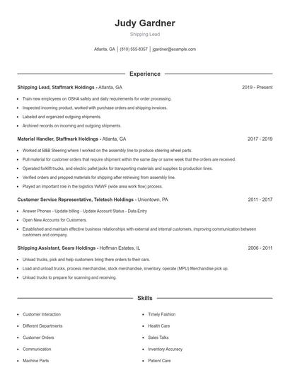 Resume example 1