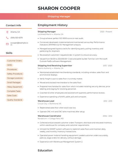 Resume example 3