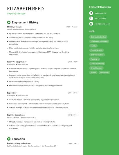 Resume example 5