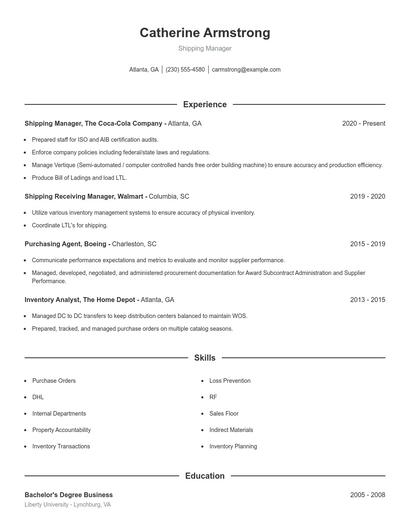 Resume example 1