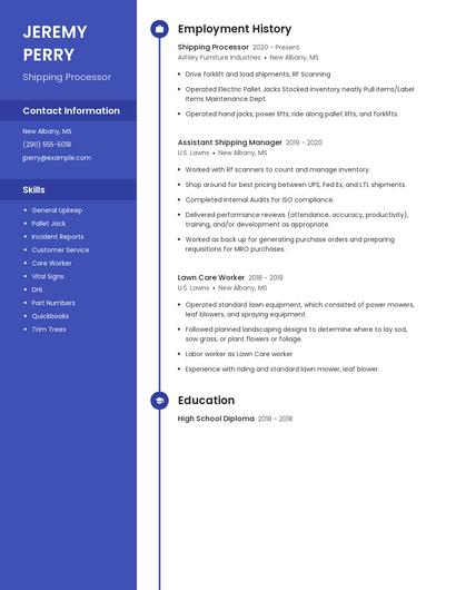 Shipping Processor Resume