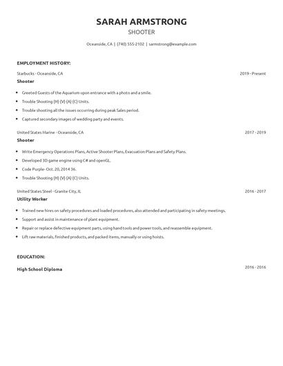 Shooter Resume