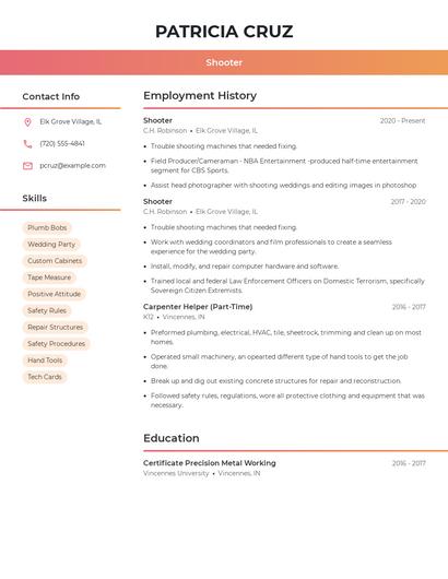 Shooter Resume