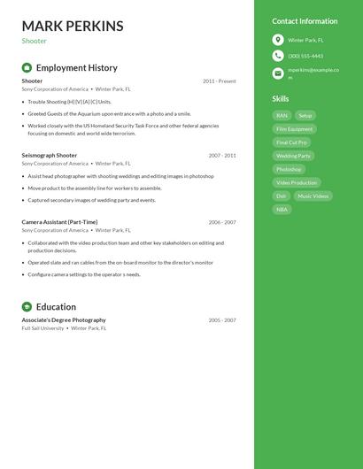 Shooter Resume