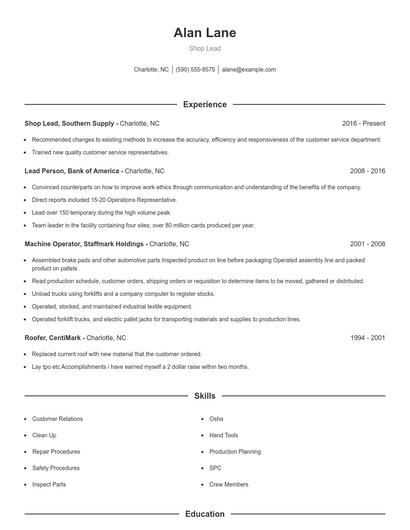 Resume example 1