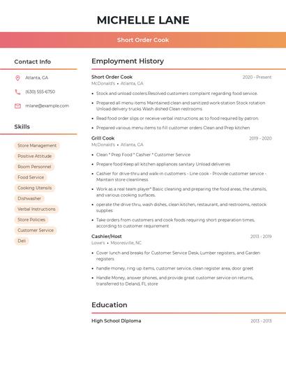 Resume example 3