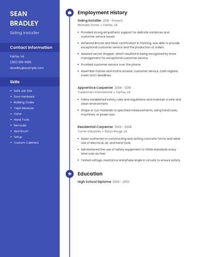 Siding Installer Resume