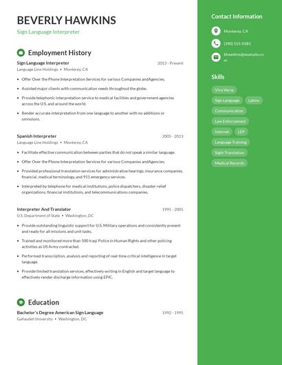 Resume example 4