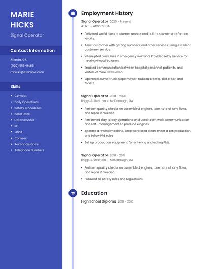 Signal Operator Resume