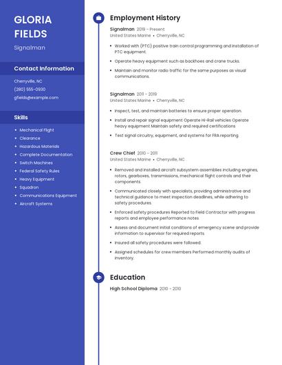 Signalman Resume
