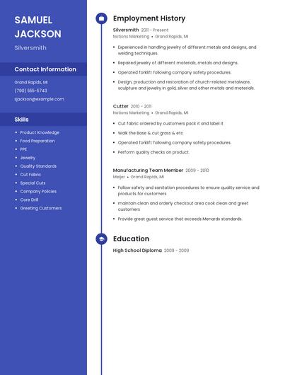 Silversmith Resume