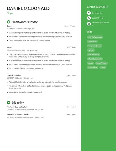 Resume example 4