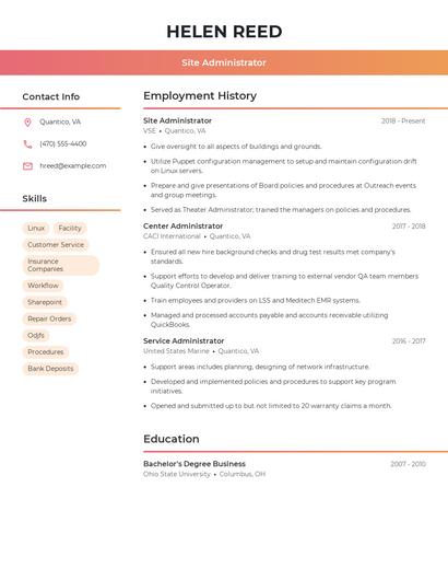 Resume example 3