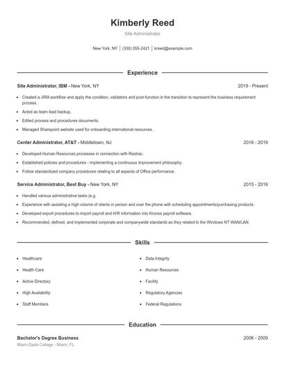 Resume example 1