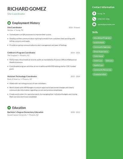 Resume example 5