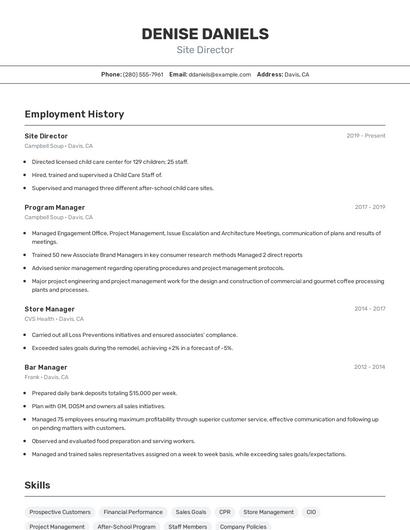 Resume example 2
