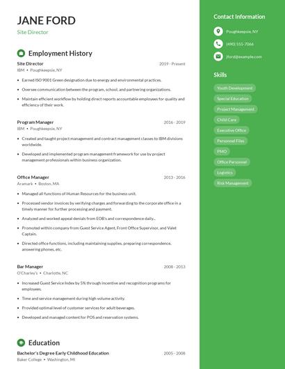 Resume example 4