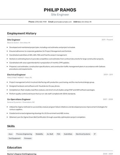 Resume example 2