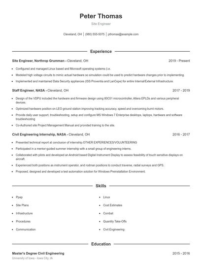 Resume example 1