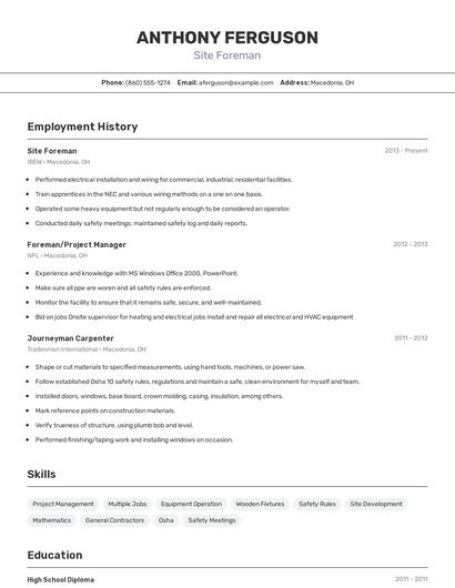 Resume example 2