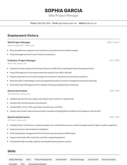 Resume example 2