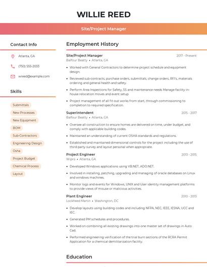 Resume example 3