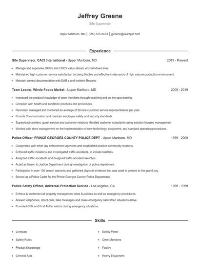 Resume example 1